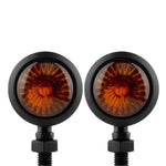 Load image into Gallery viewer, 2/4PCS Universal Metal Retro Motorcycle Turn Signal 12V Indicator Light  Black Chrome Bullet Running Lights Lamp Amber Blinkers  Amaijoin
