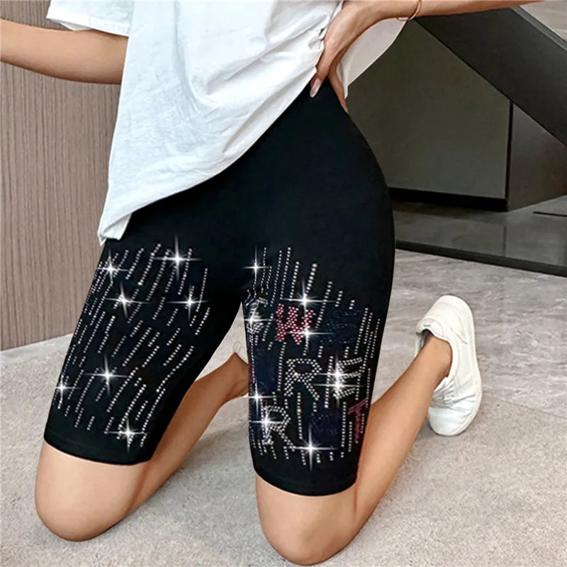 Women Thin Fitness Short Pants Ladies High-Waist Summer Shorts Bottom Biker Cycling Shorts Bodycon Streetwear female Clothing  Amaijoin