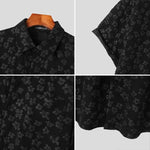 Load image into Gallery viewer, INCERUN Men Shirt Flower Jacquard Loose Korean Style Lapel Short Sleeve Men Clothing Streetwear 2024 Fashion Casual Shirts S-5XL  Amaijoin
