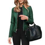 Load image into Gallery viewer, Fashion Women Outwear Jacket Suit Coat Autumn Winter Short Faux Leather Clothes  Amaijoin
