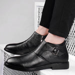 Carregue a imagem no visualizador da Galeria, New Designer Genuine Leather Men Casual Boots Black Cow Leather Men&#39;s Shoes Luxury Trend Chelsea Boots Winter Sonw Shoes Man  Amaijoin
