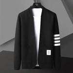 Load image into Gallery viewer, High-end brand luxury knitted cardigan young men&#39;s Korean version personality four-bar casual sweater coat spring and autumn new  Amaijoin
