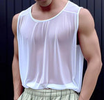 Load image into Gallery viewer, Men&#39;s Tank Tops Solid Color Transparent O-neck Sleeveless Summer Male Vests Sexy Streetwear 2024 Fashion Men Clothing INCERUN  Amaijoin
