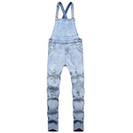 Load image into Gallery viewer, Stylish Men Biker Jeans Overalls Jumpsuits Streetwear Man Stretch Holes Slim Strap Jeans For Male Trousers  Amaijoin
