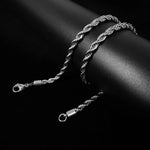 Load image into Gallery viewer, eManco 2/3/4/5MM Rope Chain Necklace Silver Color Chains Stainless Steel Never Fade Waterproof Choker Men Women Jewelry  Amaijoin
