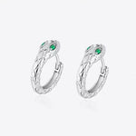 Load image into Gallery viewer, New Arrival Zircon Snake Earrings For Men Jewelry Personality Hoops 925 Sterling Silver Earrings Male Ear Accessories  Amaijoin
