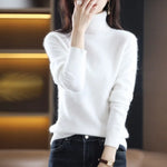 Load image into Gallery viewer, Autumn And Winter New 100% Mink Cashmere Sweater 2023 Women&#39;s High Neck Knitted Pullover Loose Korean Fashion Warm Women&#39;s Top  Amaijoin
