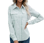 Load image into Gallery viewer, Women&#39;s Spring/Summer 2024 New Striped Single Breasted Long Sleeve Shirt Women Elegant and Youth Woman Stylish Blouse  Amaijoin
