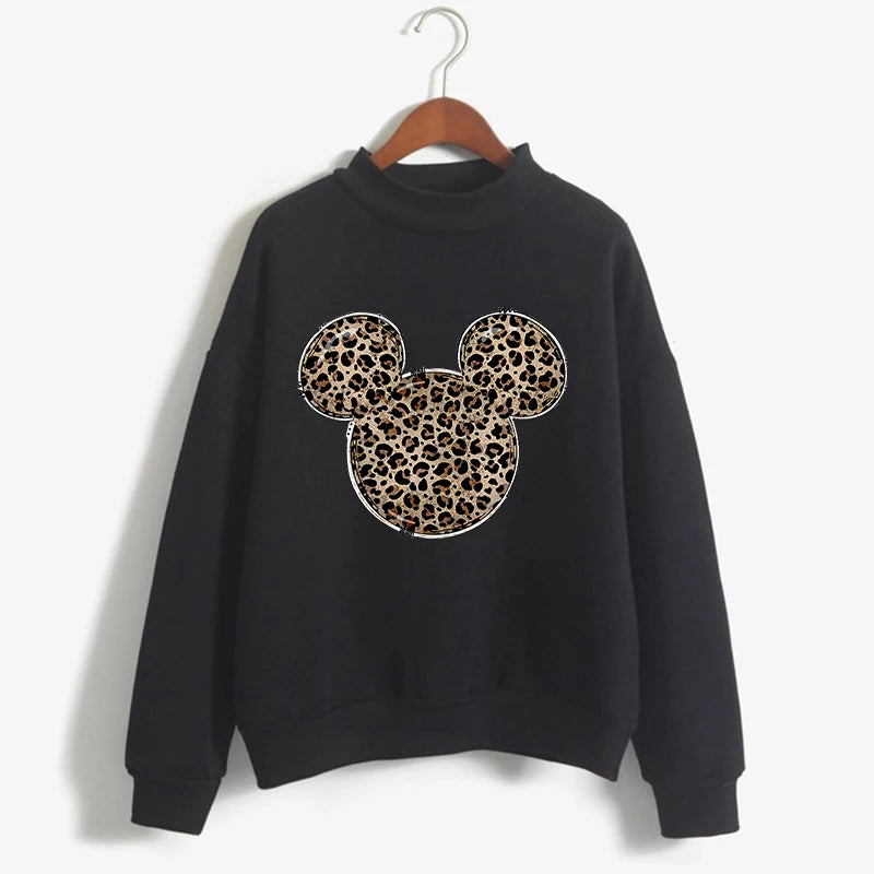 Fashion Hoodies Turtleneck Minnie Kawaii Cartoon  Anime Sweatshirt Disney Mickey Mouse Hoodie Clothes Girl Boy Top Sweatshirts  Amaijoin