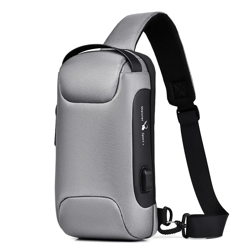 2023 Men's Chest Bag Waterproof Crossbody Bag Multifunction Anti-theft Travel Bags Shoulder Bag Male USB Charging Pouch for Man  Amaijoin