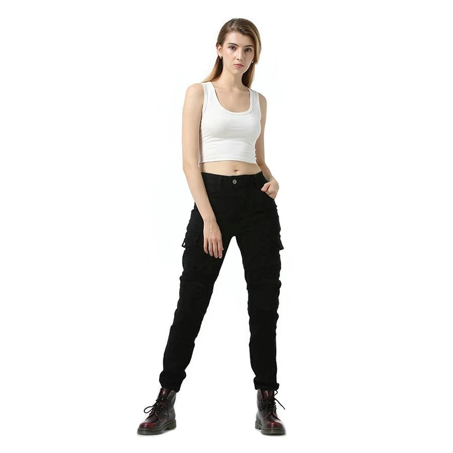 Women Motorcycle Pants Four Seasons Locomotive Jeans Wearable Motocross Pants Moto Motorbiker Biker Riding Pants Pantalon Moto  Amaijoin