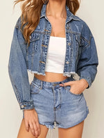 Load image into Gallery viewer, European and American cross-border denim jacket trend street personality casual style short top denim jacket for women  Amaijoin
