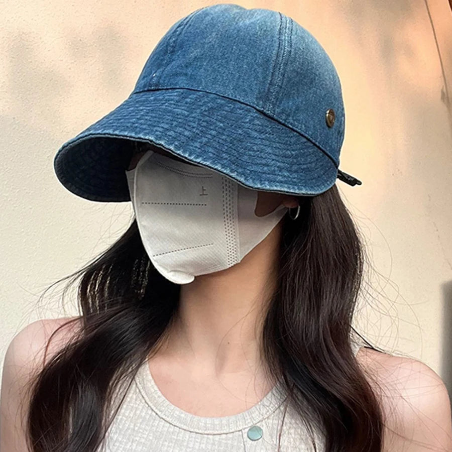 Bucket Hat Women Foldable Sunshade Sun Hats For Women Ladies Korean Fishing Hat Fisherman Cap Adjustable Rope Gorro Sunhat  Amaijoin