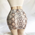 Load image into Gallery viewer, Tight Party See Through Skirts Micro Mini High Waist Skirts Sexy Leopard Snake pattern Skirts Casual Package Hip Short Skirts  Amaijoin
