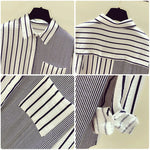 Load image into Gallery viewer, 2024 Korean Loose Casual Women&#39;s Shirt Summer Thin Trendy Striped Patchwork Pocket Office Lady Shirt Sweet Women&#39;s Top Blouses  Amaijoin
