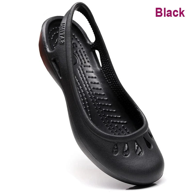 Certified Satihu Summer New Lightweight Anti Slip Hole Shoes  Clog For Women's Flat Bottom Sandals Nurse Outdoor Beach Jelly  Amaijoin