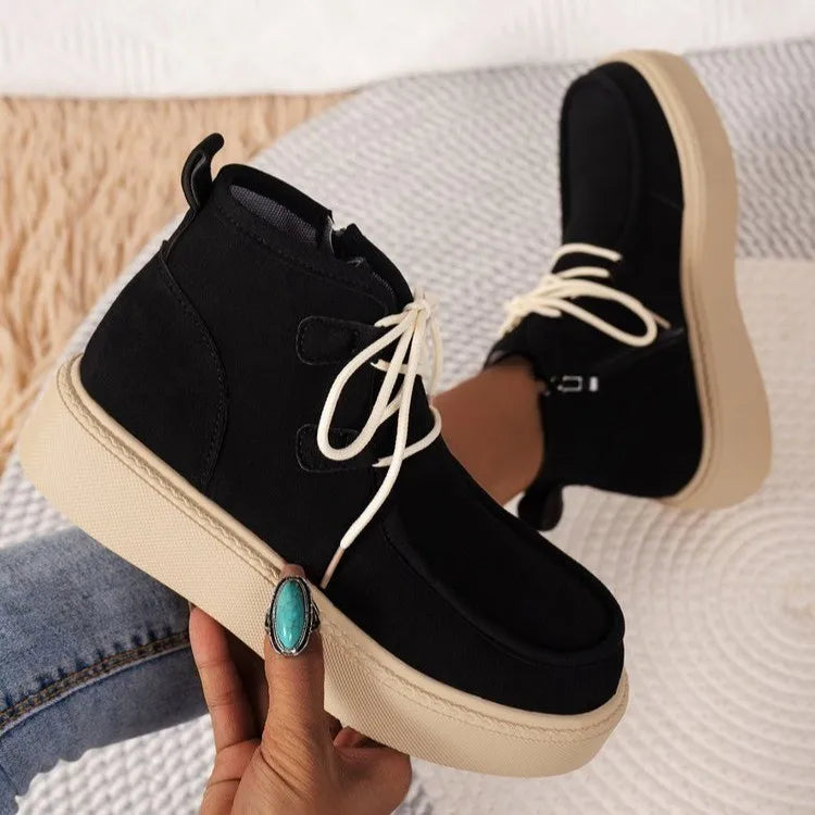 2023 New Fashion Winter Women's Breathable Retro High Top Boots Genuine Leather Fashion Versatile Casual Shoes Women's Boots  Amaijoin