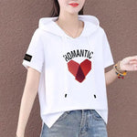 Load image into Gallery viewer, Short Sleeve Summer Thin White T-shirt Women Casual Fashion Top Loose Style Polyester Fabric Cartoon Design  Amaijoin
