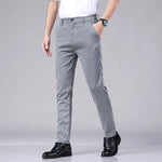 Carregue a imagem no visualizador da Galeria, Four Seasons New Soft Lyocell Fabric Men&#39;s Pants Business Slim Pant Elastic Waist Korea Solid Color Stretch Casual Trousers Male  Amaijoin
