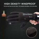 Load image into Gallery viewer, 1 Pairs Winter Gloves Mens Touchscreen Non-Slip Unisex Waterproof Windproof Warm Cycling Cold Gloves Fashion Zipper Sports Glove  Amaijoin
