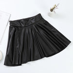 Load image into Gallery viewer, Women Faux Leather Skirts High Waist Elastic Mini High Waist Short Skirt Multipurpose For Skater Work Nightclub  Amaijoin
