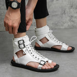 Load image into Gallery viewer, Luxury Brand White Roman Sandals Summer 2023 New Beach Shoes Men&#39;s New Casual Sandals Men&#39;s Outdoor Comfortable Zippered Sandals  Amaijoin
