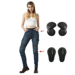 Load image into Gallery viewer, Women Motorcycle Pants Four Seasons Locomotive Jeans Wearable Motocross Pants Moto Motorbiker Biker Riding Pants Pantalon Moto  Amaijoin
