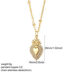 Load image into Gallery viewer, Boho Heart Evil Blue Eye Necklace for Women Collares Cute Sun Butterfly Gold Color Pendant Long Stainless Steel Chains Choker  Amaijoin
