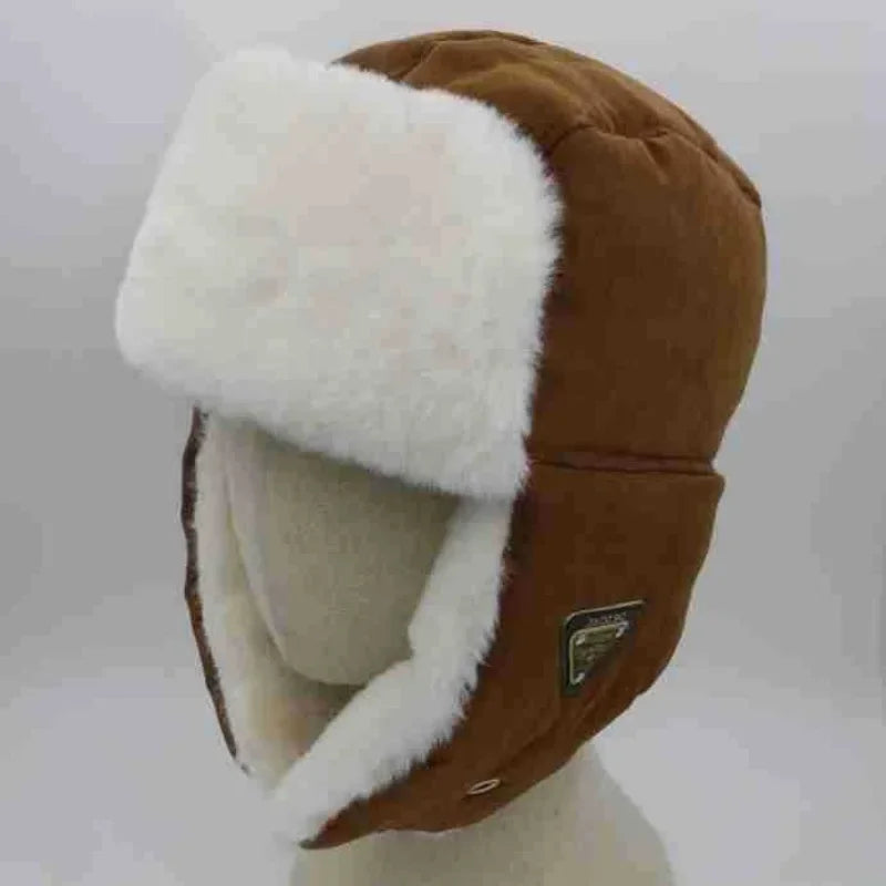 Lei Feng Hat Cotton Hat for Men and Women Winter Korean Version Tide Thickened Cycling Outdoor Northeast Ear Protection  Amaijoin