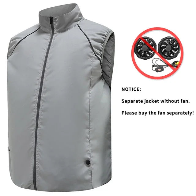 Men Summer Air Conditioning Clothing Fan Cooling Vest 2022 New USB Charging Cooling Sport Man Outdoor Solid Color Coat Plus Size  Amaijoin