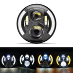 Load image into Gallery viewer, 7&quot; Round LED Headlight Cafe Racer for Yamaha Harley Road King Jeep Wrangler Jk Halo Angel Eyes 7 Inch Motorcycle LED Headlight  Amaijoin
