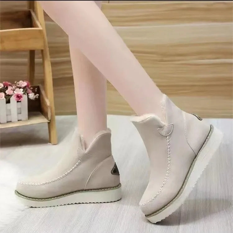 Women Snow Boots Winter 2023 Fashion Casual Warm Shoes for Women Slip on Lady Comfort Female Ankle Boot Footwear Botas De Mujer  Amaijoin