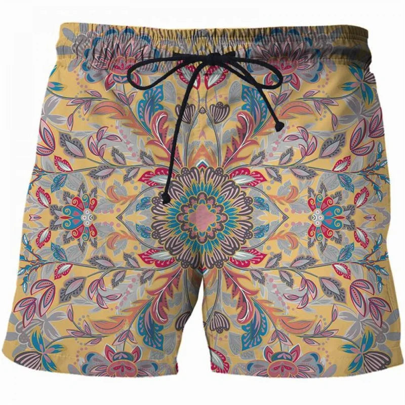 Retro Luxury 3d Print Floral Beach Shorts For Men Summer Swimming Trunks Surf Board Shorts Popular Streetwear Sports Short Pants  Amaijoin