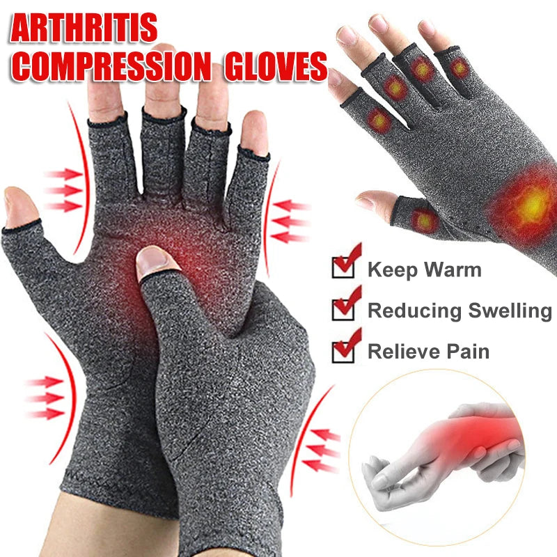 Relieve Hand Discomfort with 1pair Fingerless Compression Gloves  Amaijoin