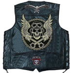 Load image into Gallery viewer, Men&#39;s Motorcycle Leather Vest Fashion Embroidered Patches Sleeveless Biker Jacket Casual Streetwear Locomotive Club Punk Veste  Amaijoin
