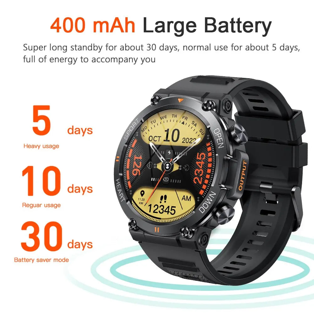 MELANDA 1.39 Inch HD Bluetooth Call Smart Watch Men Sports Fitness Tracker Heart Monitor 400mAh Smartwatch For Android IOS MD56  Amaijoin