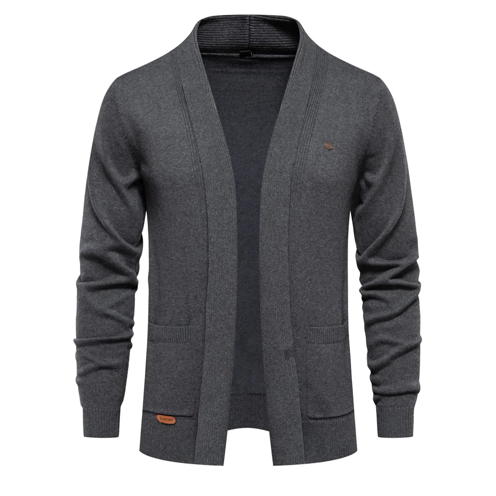 2023 New Winter Cotton Cardigan for Men Quality Mens Sweater Fashion Turn Down Collar Knitted Sweaters for Men  Amaijoin