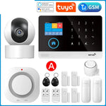 Load image into Gallery viewer, Gautone Tuya Smart Wifi Home Security Alarm System Wireless GSM Fire Alarm System Panel Smart Life App Control work with Alexa  Amaijoin
