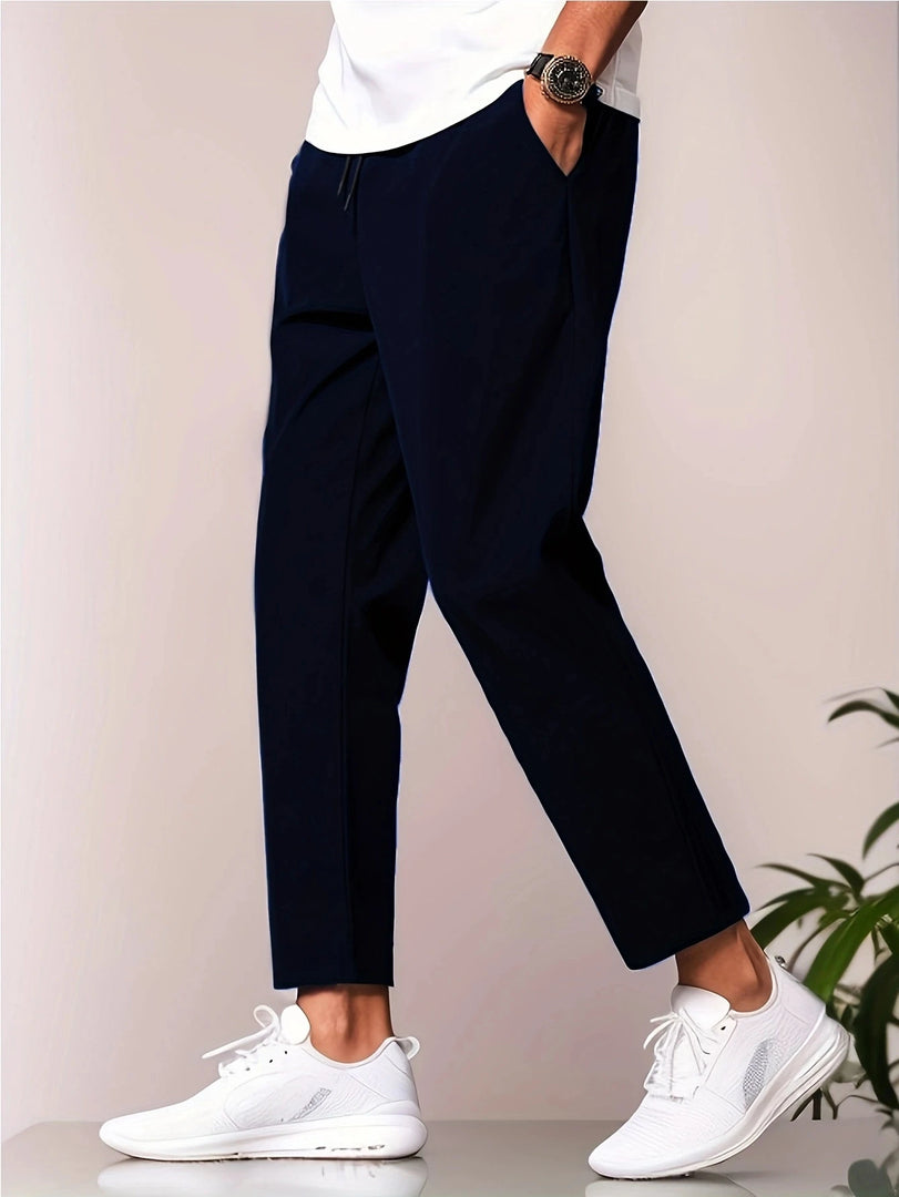 Spring/Summer 2024 New Fashion Solid Color Men's Casual Pants Thin SweatPants Quick Drying Cool Sport Jogger Drawstring Pants  Amaijoin