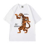 Load image into Gallery viewer, ZAZOMDE Summer Men Tee Korean Fashion Retro Loose Letter Cartoon Tiger Short-sleeved Cotton T Shirt Oversized Tops Unisex Tees  Amaijoin
