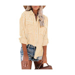 Load image into Gallery viewer, Women&#39;s Spring/Summer 2024 New Striped Single Breasted Long Sleeve Shirt Women Elegant and Youth Woman Stylish Blouse  Amaijoin
