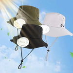 Load image into Gallery viewer, Fan Cooling Hat Breathable Fisherman Hat with Fan for Women Adults Climbing  Amaijoin
