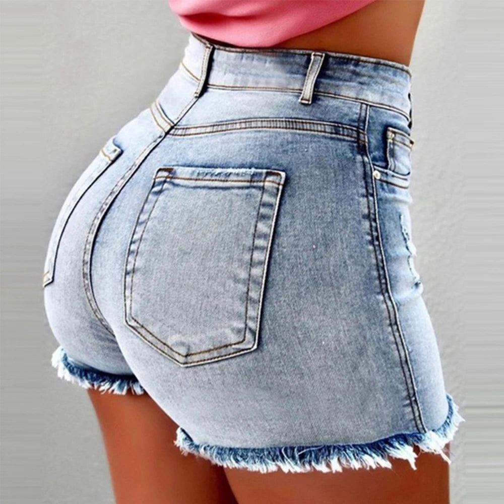 Solid Cotton Denim Shorts for Women Clothing 2024 Summer Street Style High Waist Sexy Jeans Female Casual Korean Y2K Crop Pants  Amaijoin