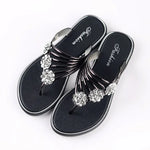 Load image into Gallery viewer, Luxury Rhinestones Flowers Flip Flops Women Summer 2024 Ladies Slippers Flats Sandals Woman Comfortable Anti-Skid Beach Shoes  Amaijoin
