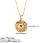 Load image into Gallery viewer, Boho Heart Evil Blue Eye Necklace for Women Collares Cute Sun Butterfly Gold Color Pendant Long Stainless Steel Chains Choker  Amaijoin
