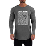 Load image into Gallery viewer, Men&#39;s Running Sport Long Sleeve Cotton T-Shirt Gym Fitness Training Bodybuilding Shirt Slim Fit Breathable Fashion Print Tops  Amaijoin
