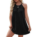 Load image into Gallery viewer, Womens Summer Floral Lace Boho Beach Mini Dress Round Neck Halter Sleeveless Retro Sexy Cutout A Line Tank Dress Casual Style  Amaijoin
