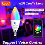 Load image into Gallery viewer, Tuya E14 Candle Lamps APP Control Smart Bulb Bluetooth WIFI RGB 220V LED Light Dimmable Smart Life Room Home Group Crystal Lamps  Amaijoin
