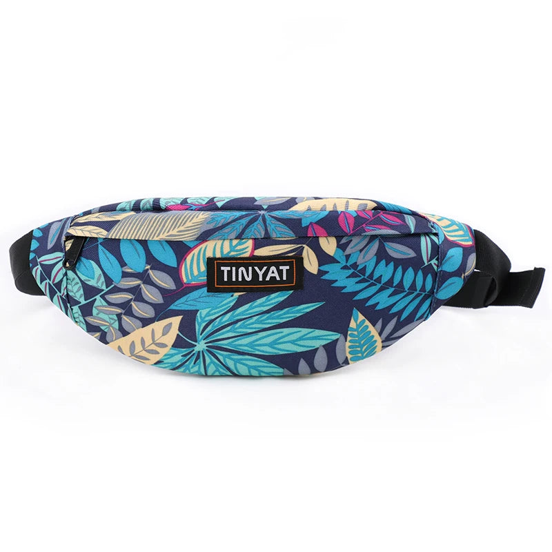 TINYAT Men Fashion Leaf Pattern Multi-functional Waterproof Outdoor Riding Sports Waist Pack Chest Bags  Amaijoin