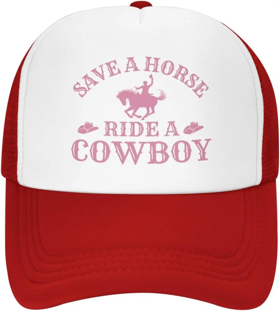 Save a Horse Ride a Cowboy Hat Unisex Adjustable Summer Outdoor Adult Baseball Cap Trucker Hat for Women Men Sun Protection  Amaijoin